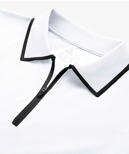 Contrast Zip Performance Polo