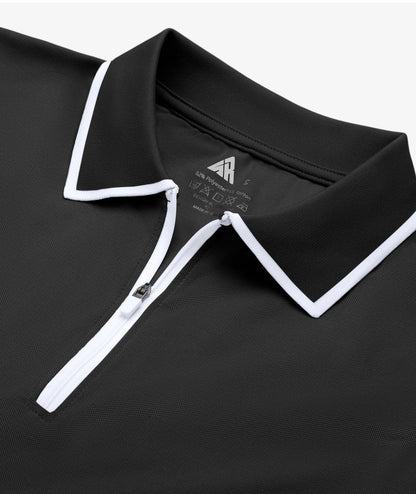 Contrast Zip Performance Polo