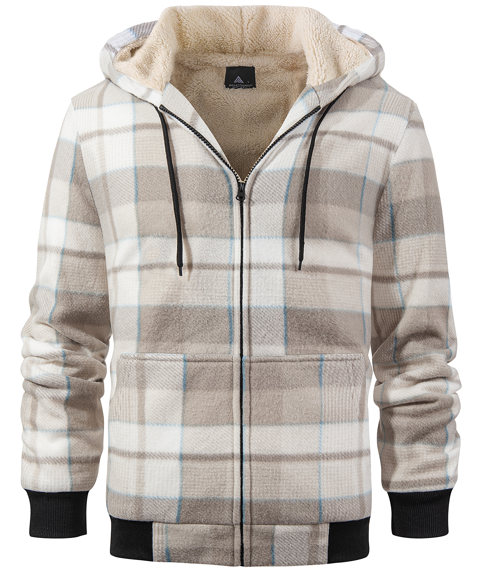 Plaid Sherpa Full-Zip Hoodie