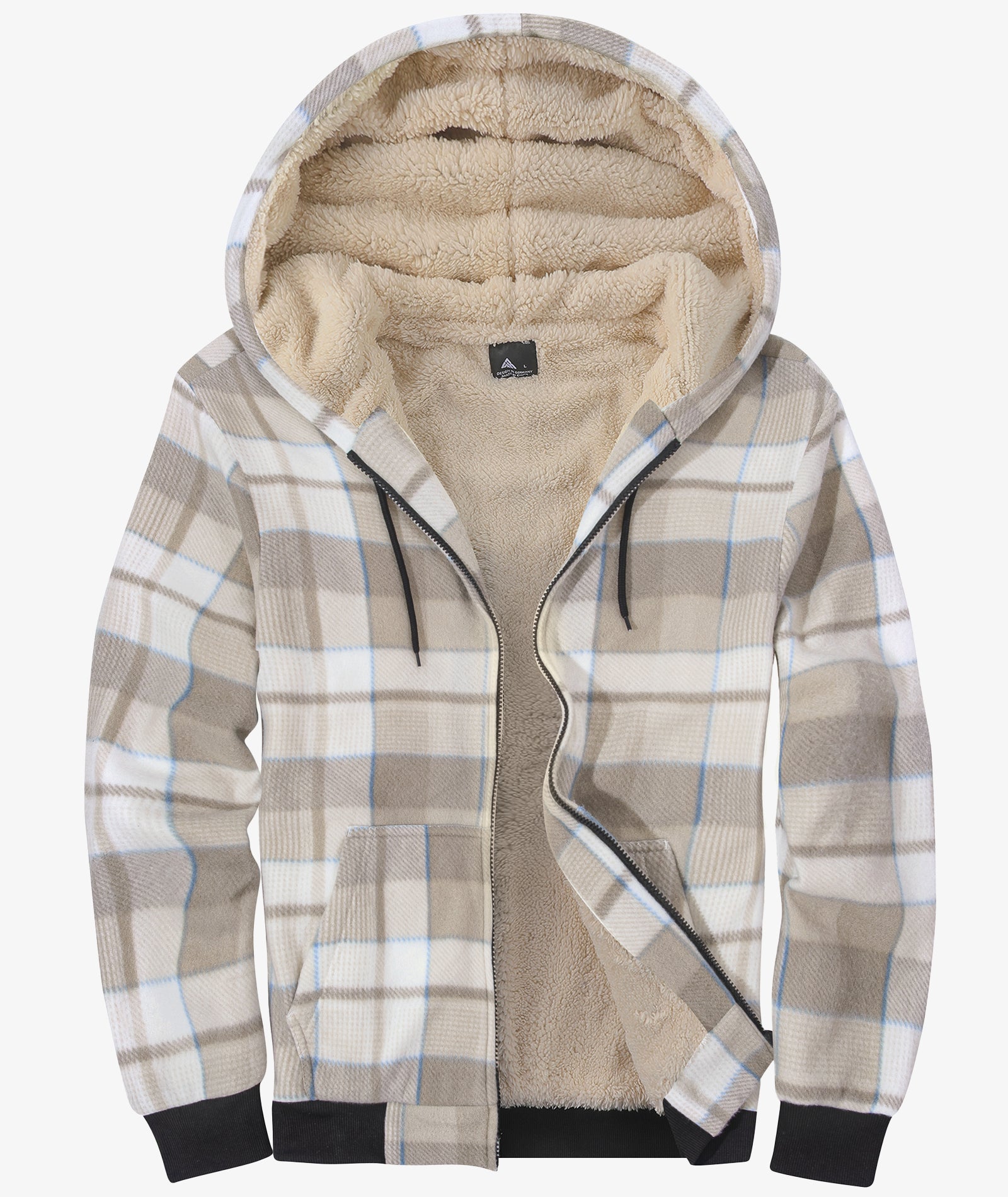 Plaid Sherpa Full-Zip Hoodie