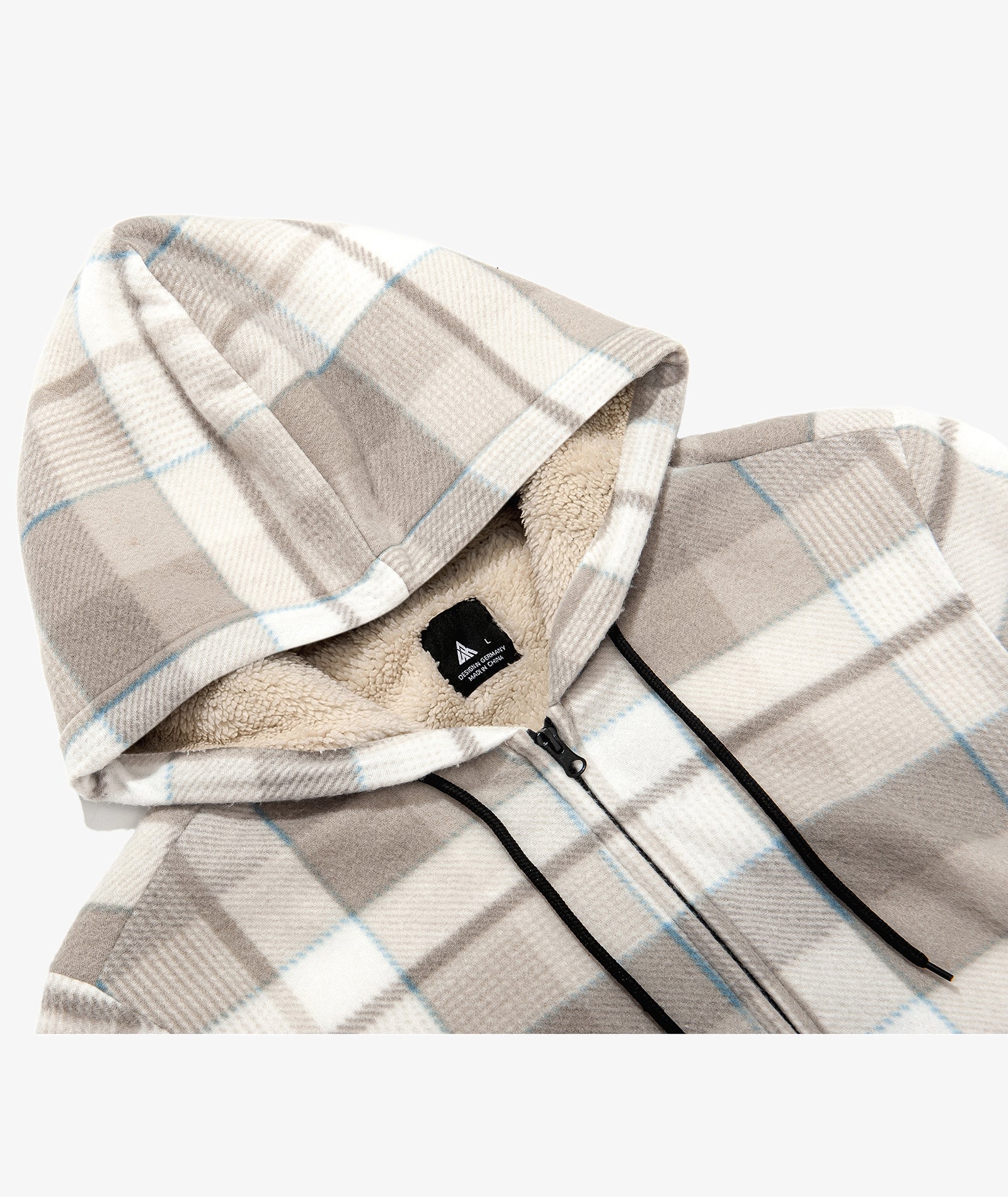 Plaid Sherpa Full-Zip Hoodie