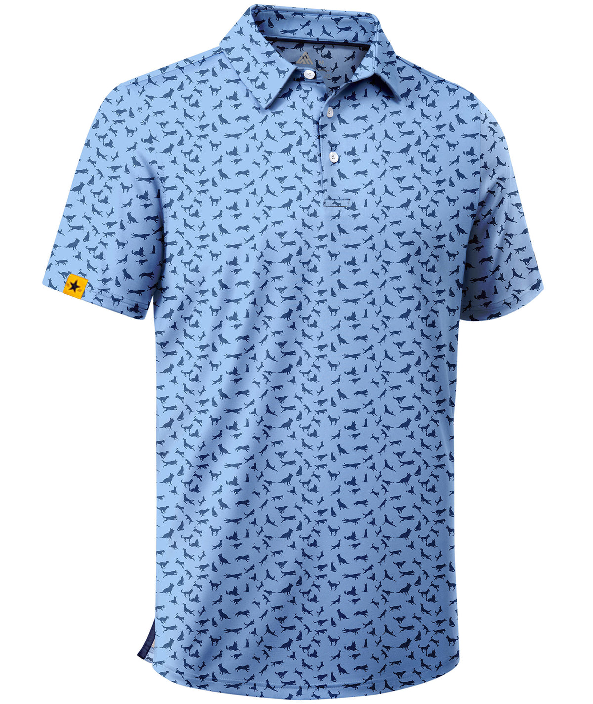 Polo de golf con estampado de tiburones