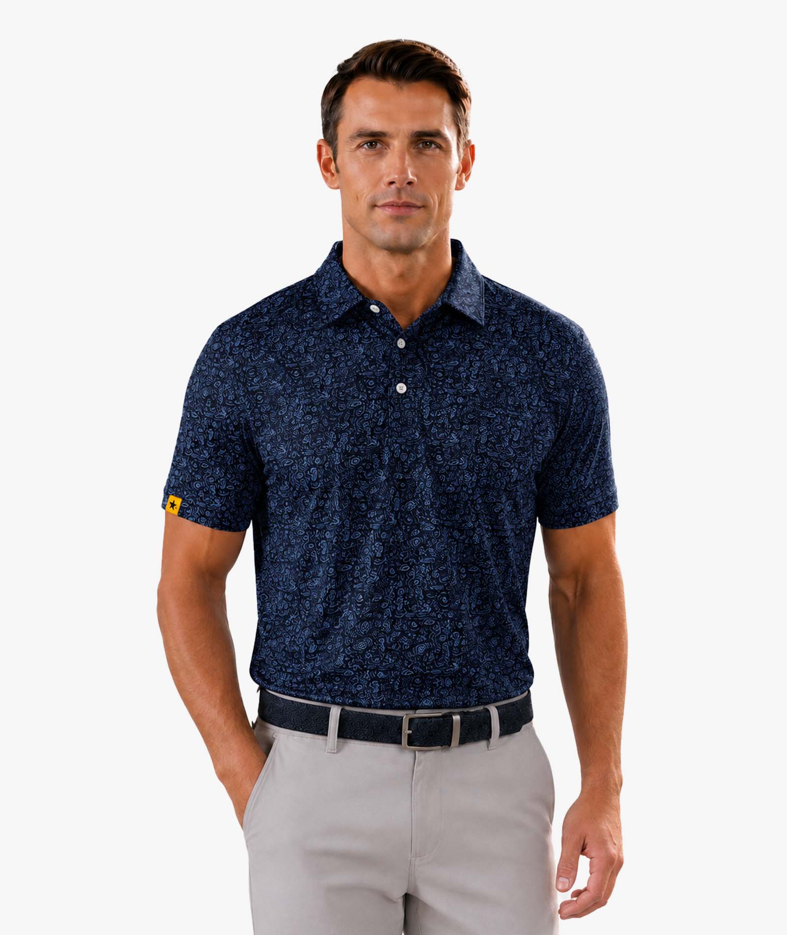 Polo de golf à imprimé vagues