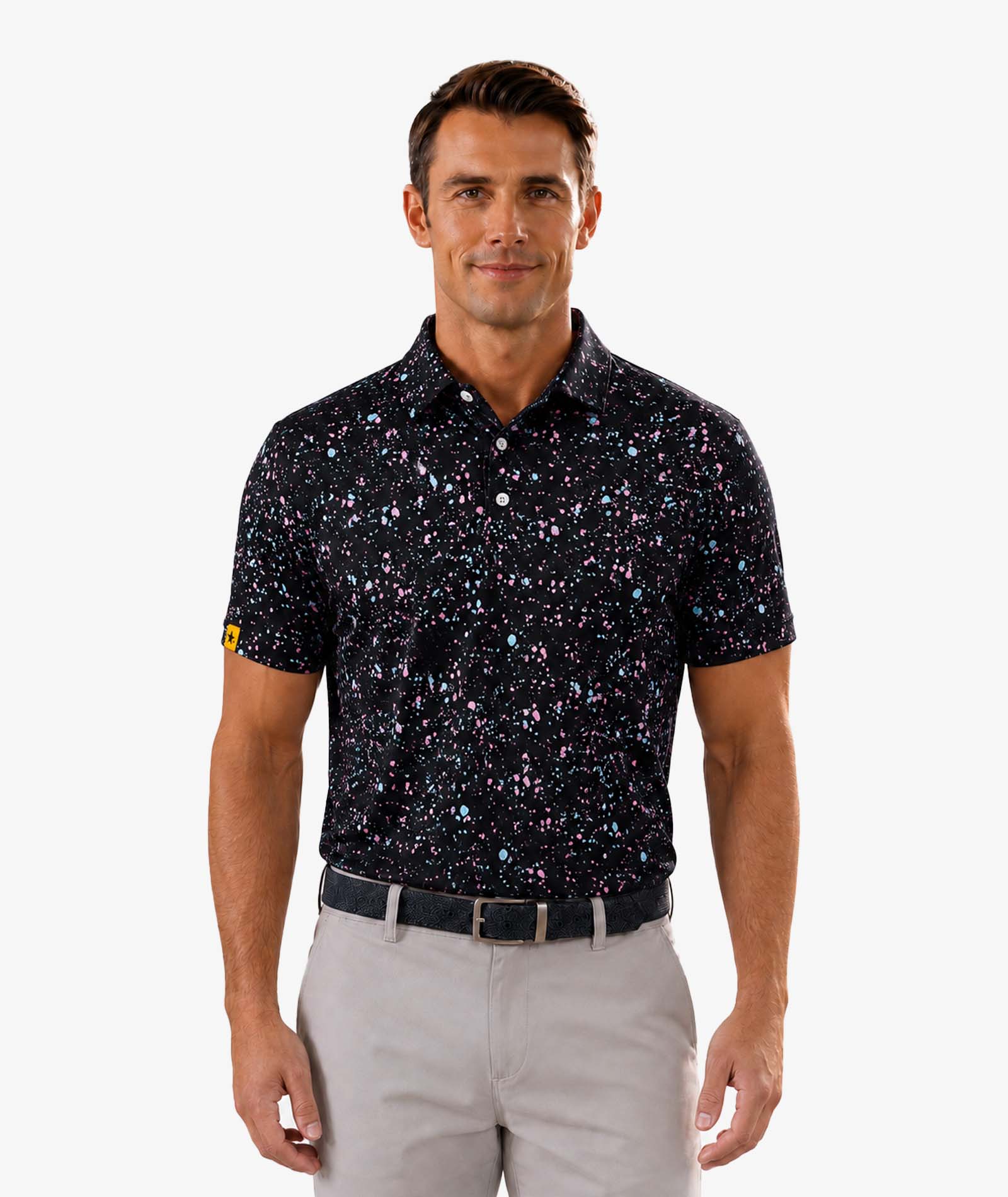 Polo de golf à imprimé éclaboussures