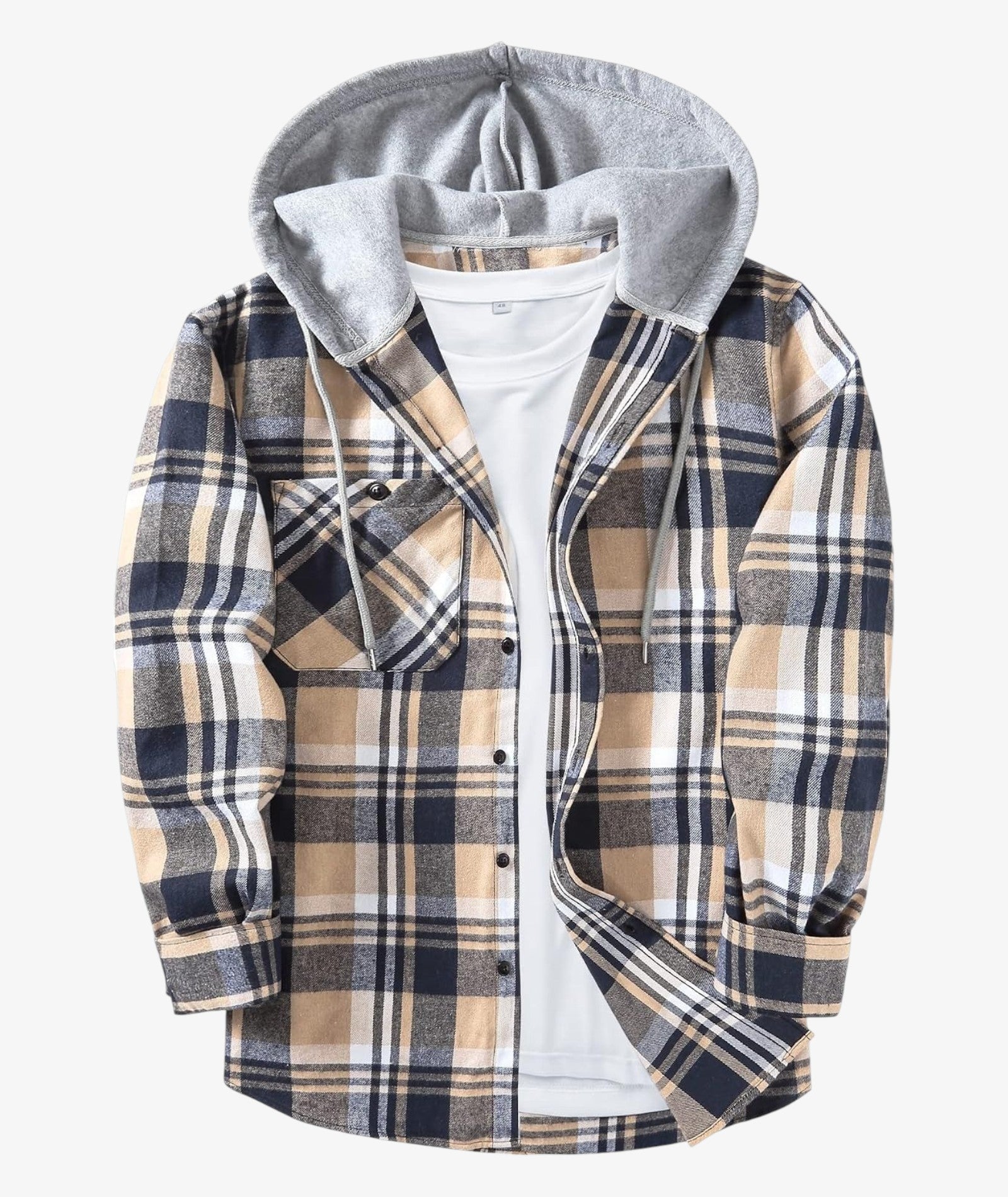 Camisa a cuadros con capucha