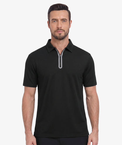 Polo de performance à col zippé