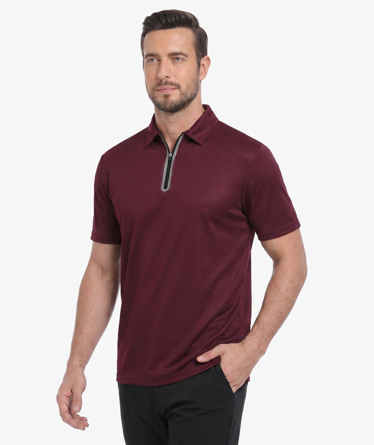 Polo de performance à col zippé