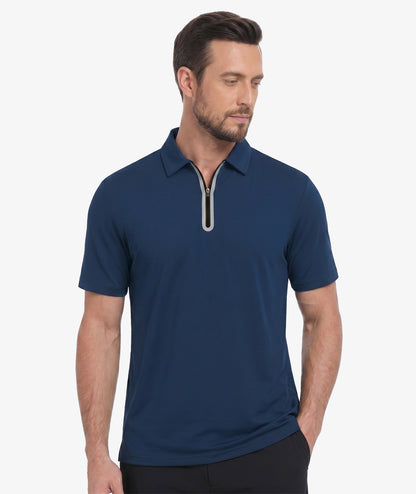 Polo de performance à col zippé