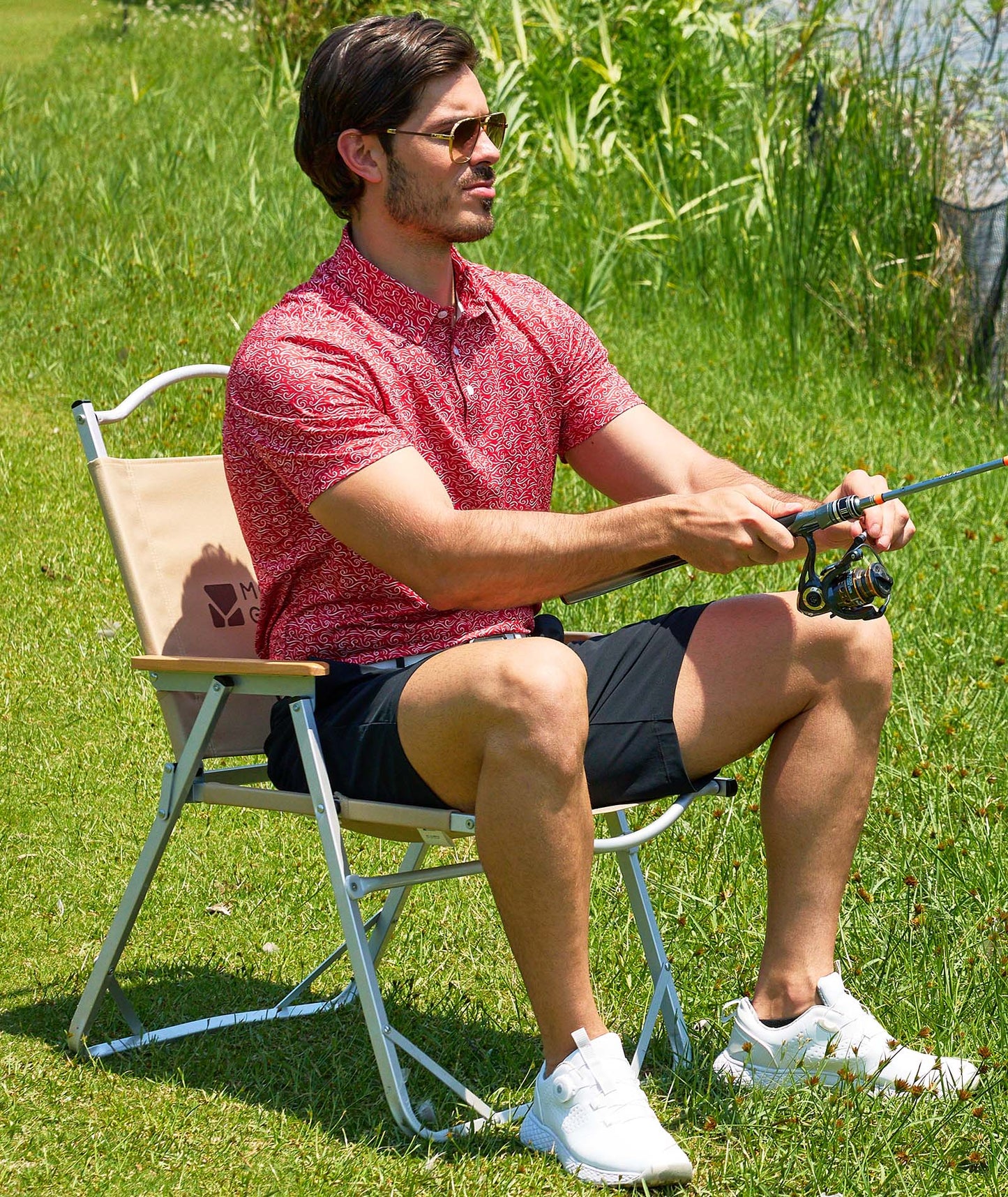 Crimson Flow Golf Polo