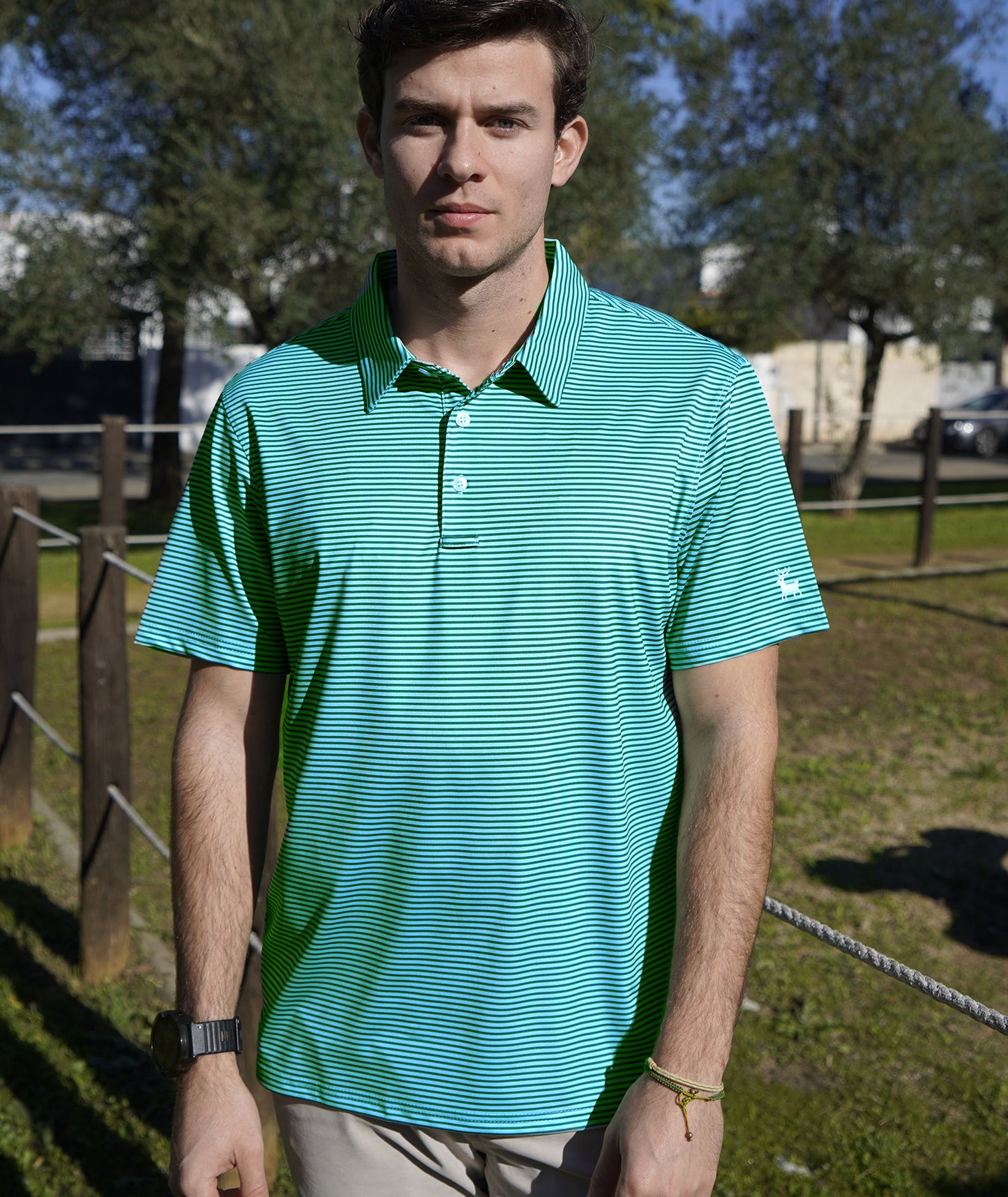 Stripe Performance Golf Polo