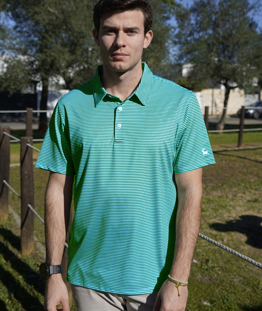 Polo de golf performant à rayures