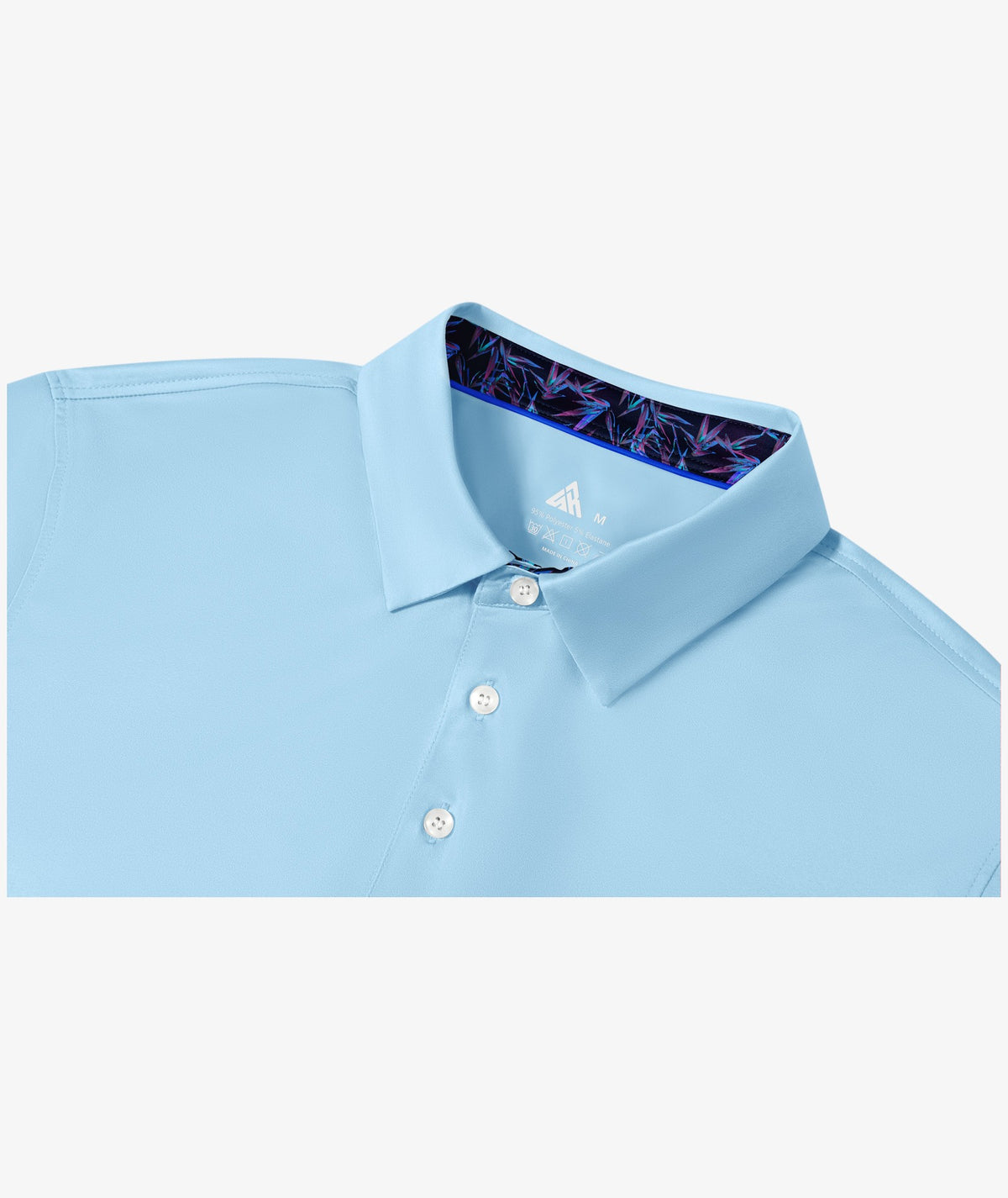 Purple Tropical Leaf Collar Polo