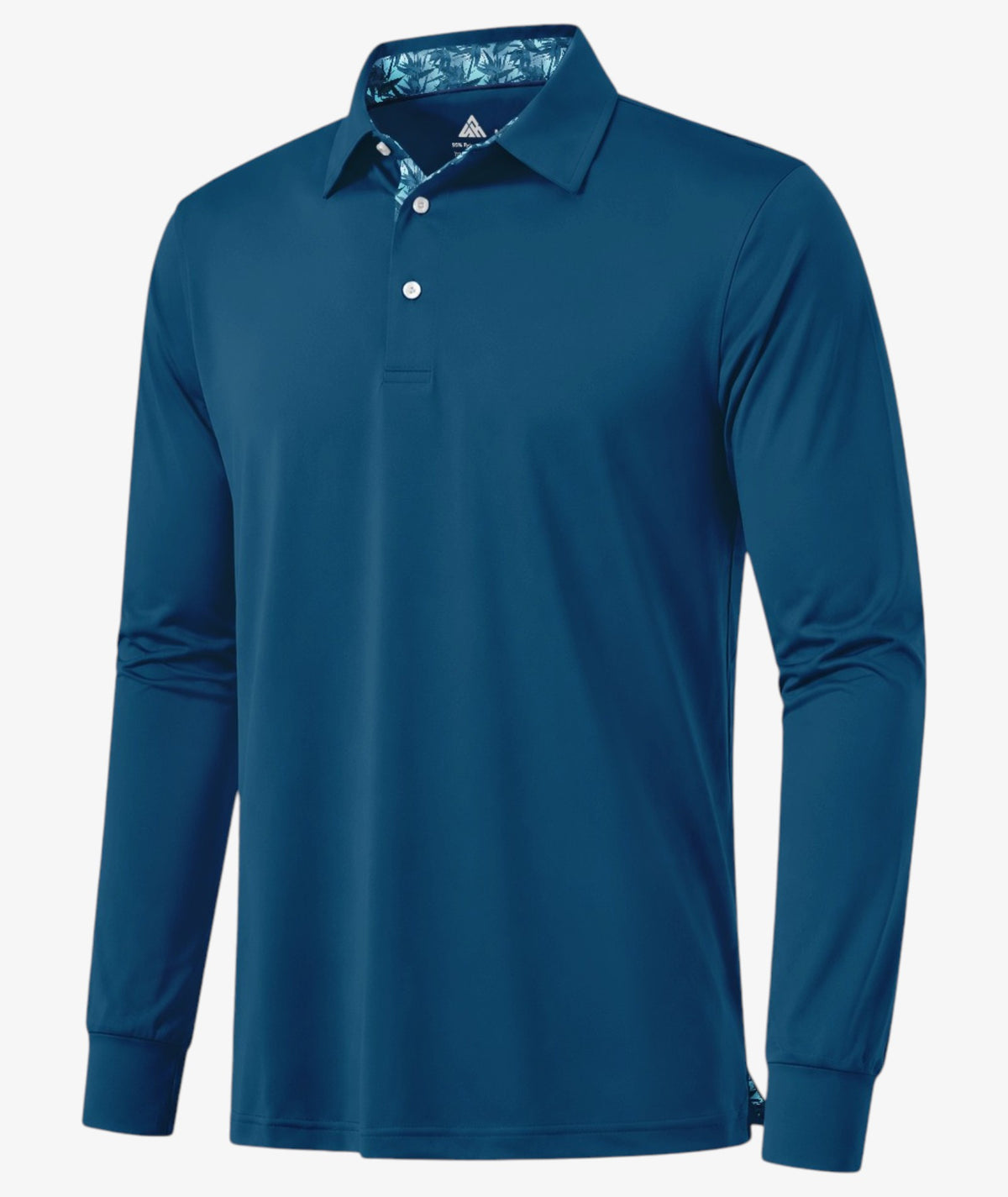 Blue Tropical Leaf Collar Polo