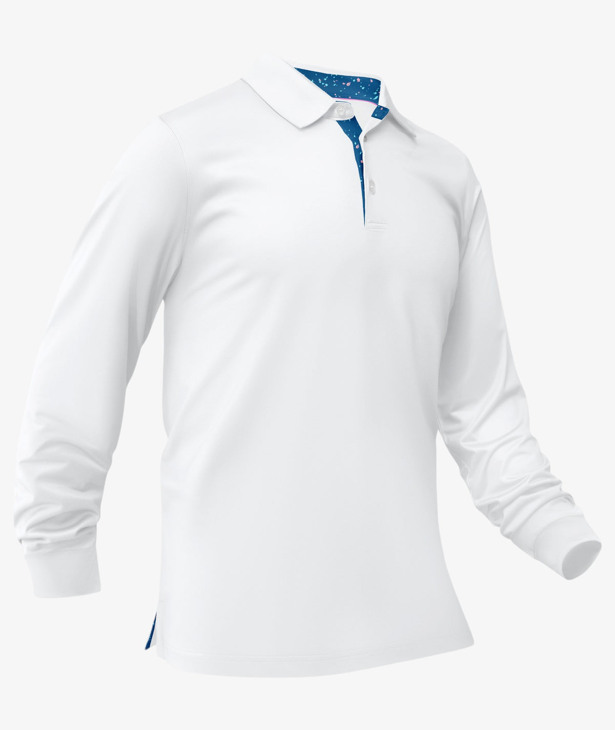 Blue Floral Collar Polo